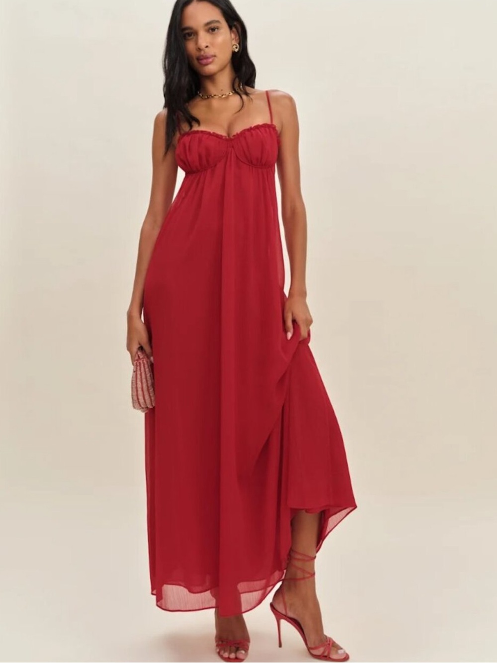 Reformation Cebba Dress Cherry